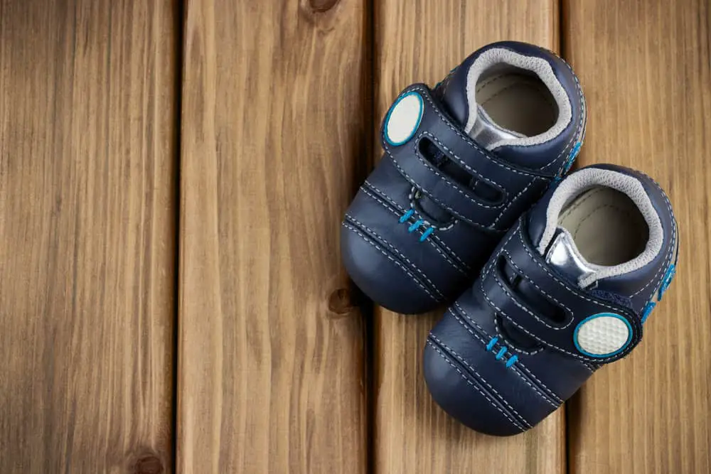 Baby shoes on deck
